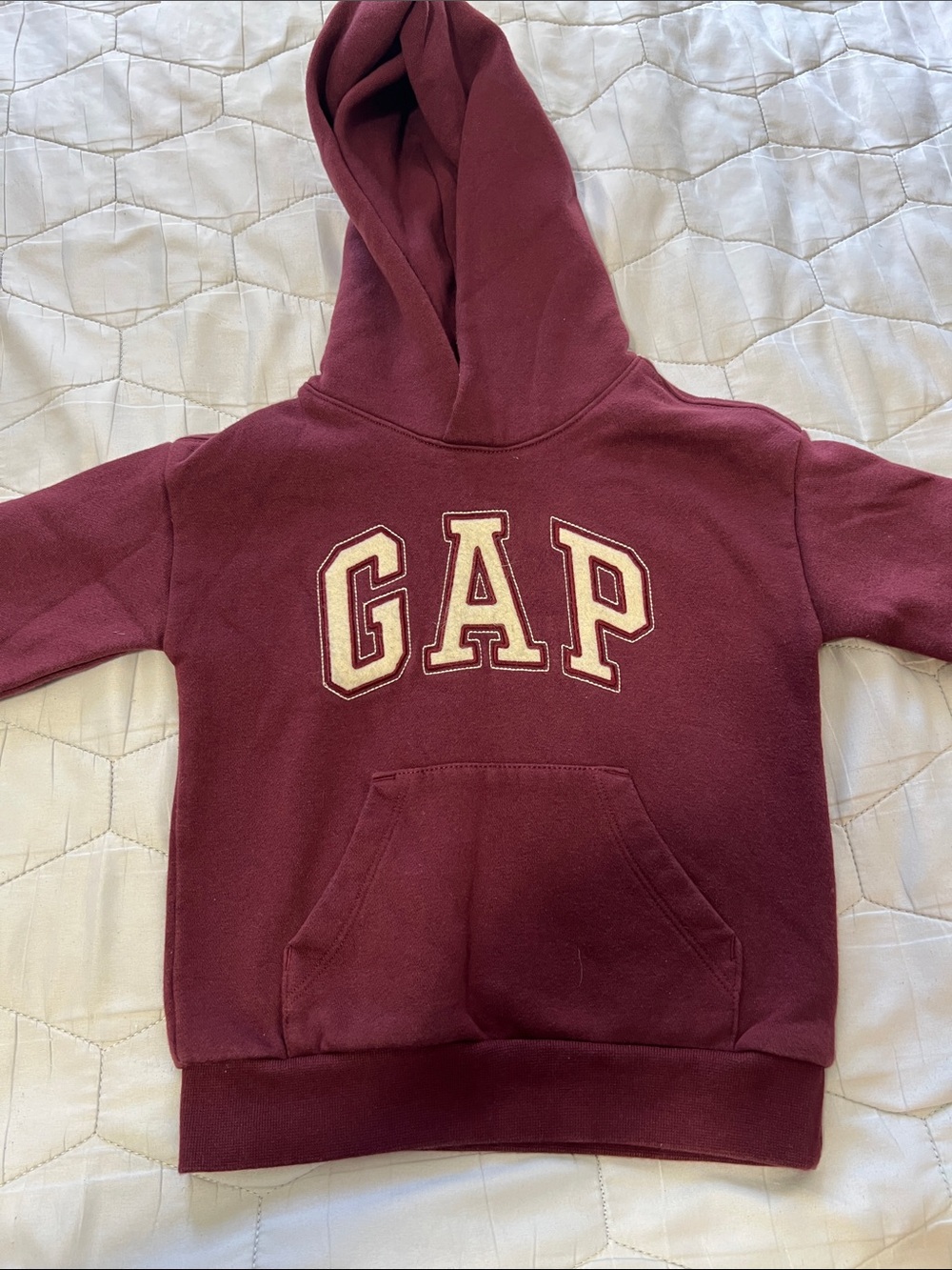 GAP Kids Burgundy Hoodie with Lettering